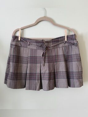 Pleated Plaid Mini Skort